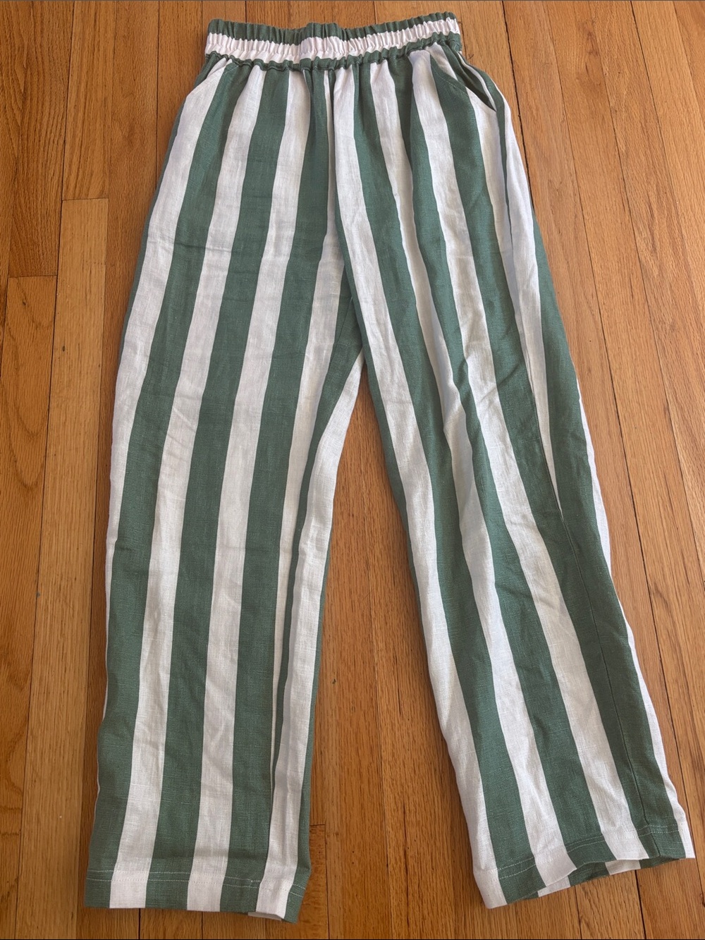 Electric & Rose Green and White Striped! Like new